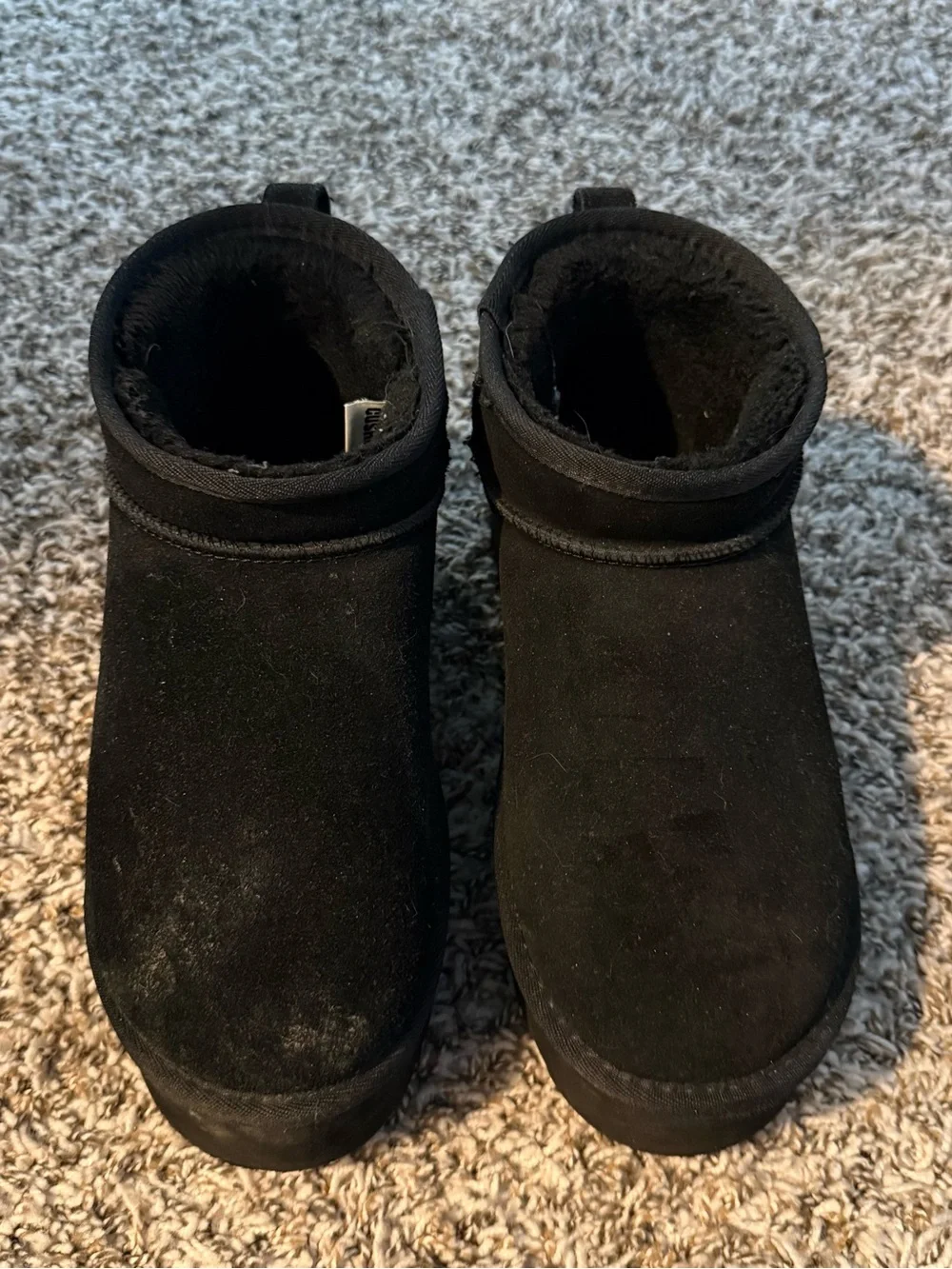 Classic Women's Short Platform Ankle Boots in Black